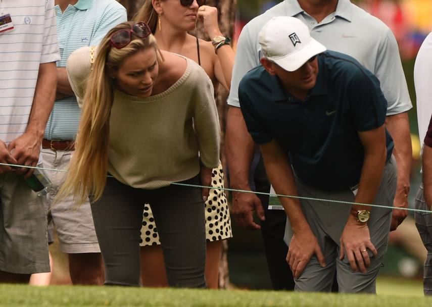 Lindsey Vonn molto attenta alla gara del suo Tiger (Afp)